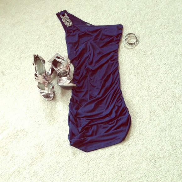 Navy blue semi-formal dress