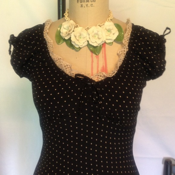 Betsey Johnson Dresses & Skirts - Betsey Johnson Vintage Dress Black Dot