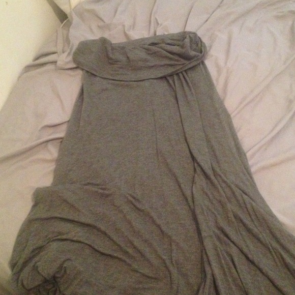 Gray, striped, and blue skirt bundle.