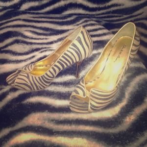 Zebra print heels
