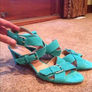 Jcrew turquoise Lucca sandal🐬