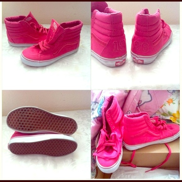 vans hot pink high tops
