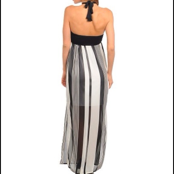 Black and Ivory Maxi Dress - Picture 2 of 3