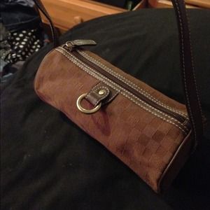 Chocolate brown TH barrel purse
