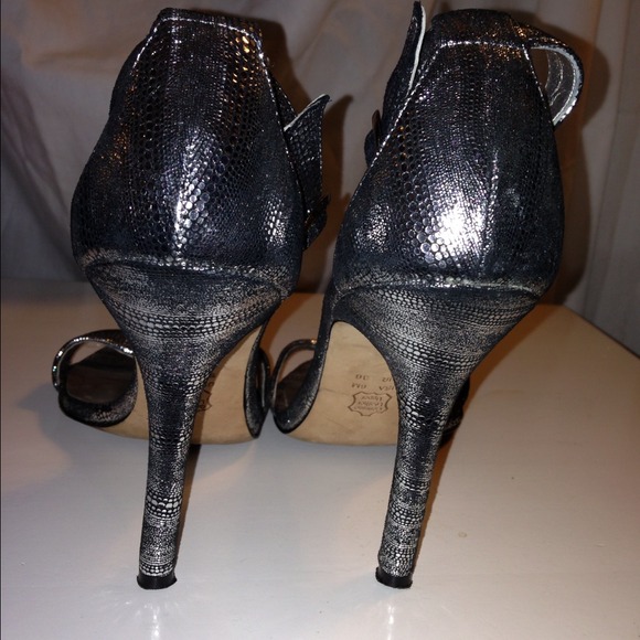 Nina silver ankle wrap heels. - Picture 3 of 4