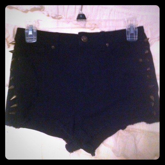 Spiked High Waisted Black Forever 21 Shorts