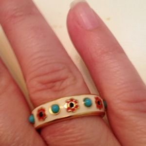 Coach Poppy Flower Enamel Ring size 6