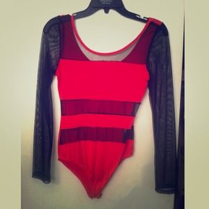 Red Mesh Bodysuit
