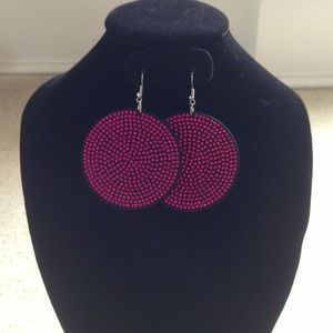 Round pink earrings