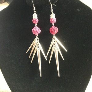 Pink Spike Earrings