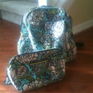 SET:Vera Bradley Island blooms lunchbag & backpack
