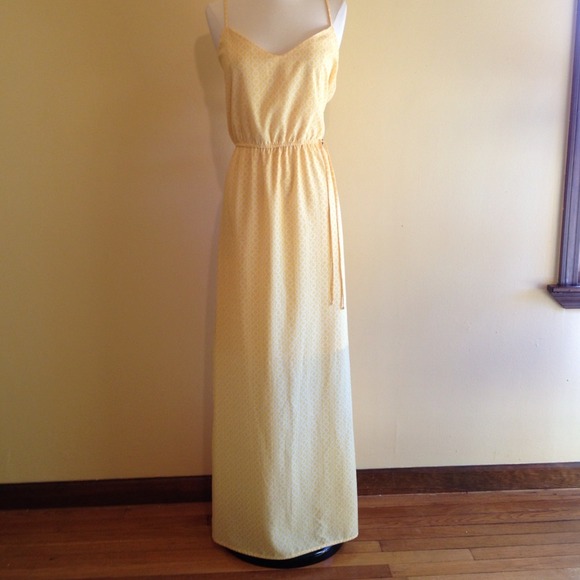 NWOT Chiffon yellow maxi dress