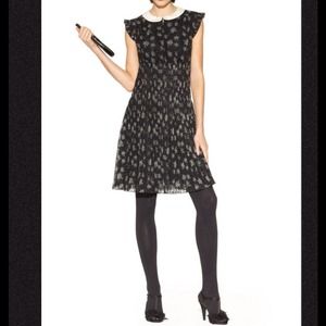 Kate Young Black Starry Pleated Dress