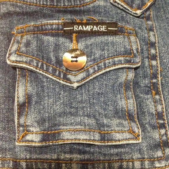 Rampage Denim Button Up Mini Skirt. - Picture 2 of 3