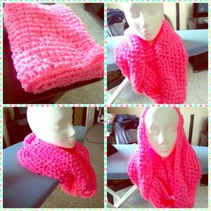 Brand new Bright/hot pink handmade Infiniti scarf.
