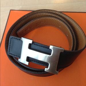 ❌SOLD ❌H Leather belt. Waist size 23-27