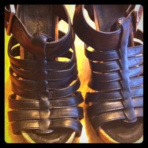 Black gladiator style heels