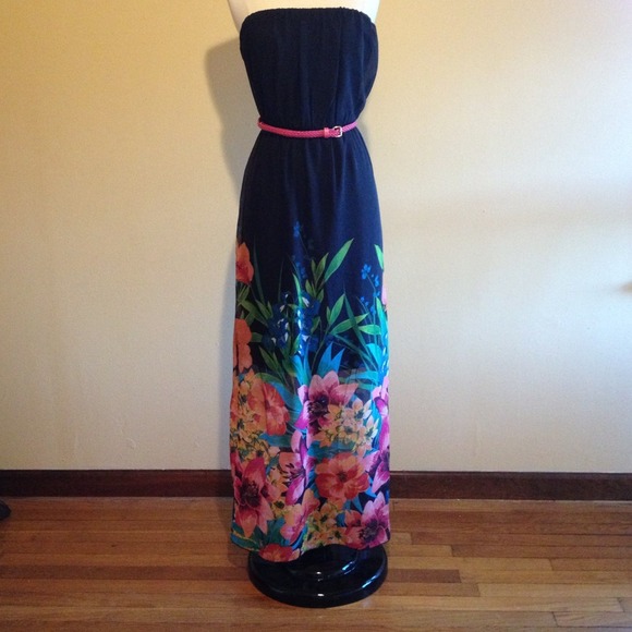 Chiffon floral maxi dress