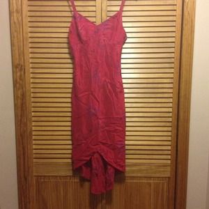 Express High Low Spaghetti Strap Silk Dress