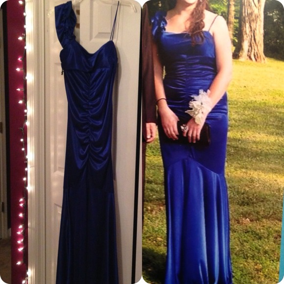A blue formal dress
