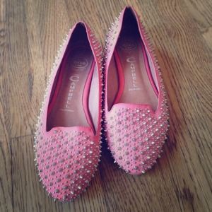 Jeffrey Campbell pink spiked Loafers💗