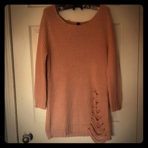 Pale pink sweater tunic