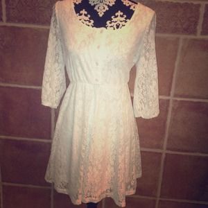 Plain white laced dress