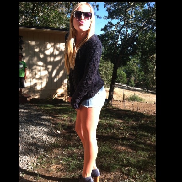 Vintage Dark Blue Oversized Sweater