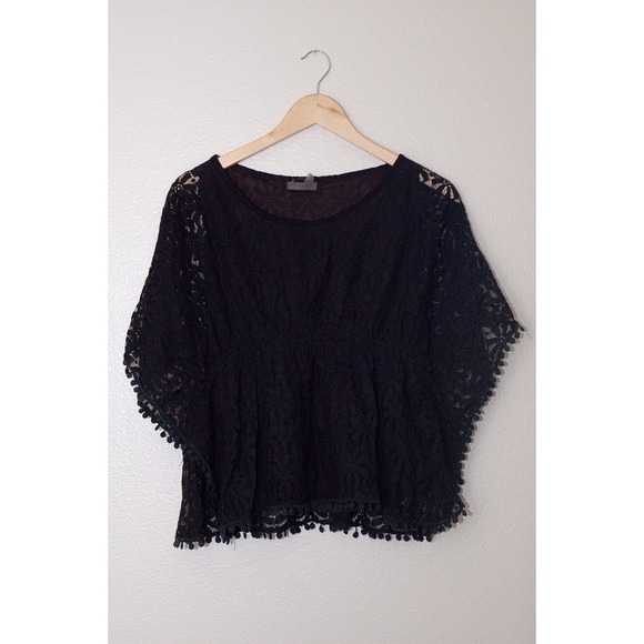 ANM Tops - Black Lace crochet Blouse