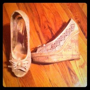 TRADE for @nativestar89 Tan Wedges Charlotte Russe