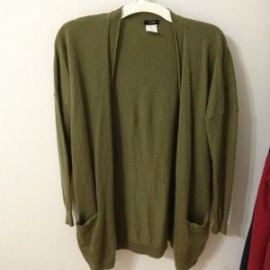 J. Crew 100% Merino Wool Cardigan (olive color)