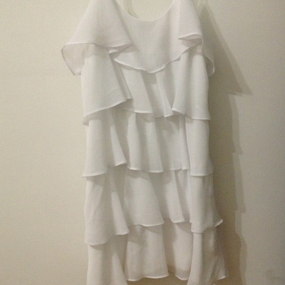 White Ruffle Tank Top