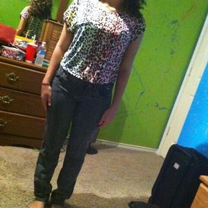 Grey bejeweled jeans