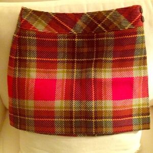 Wool plaid J.Crew skirt