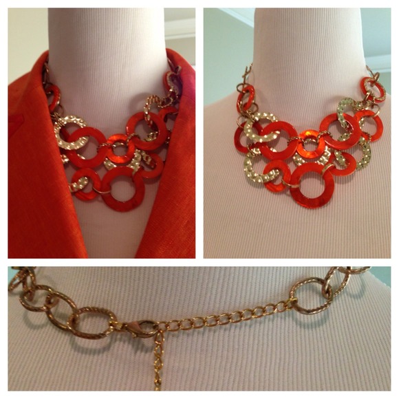 Orange & gold necklace