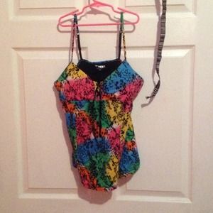 Multi color spaghetti strap tank