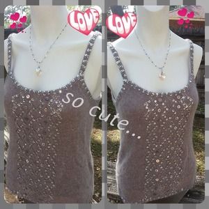 ECI New York Sequined Tank w/ Tie-Wrap Shrug