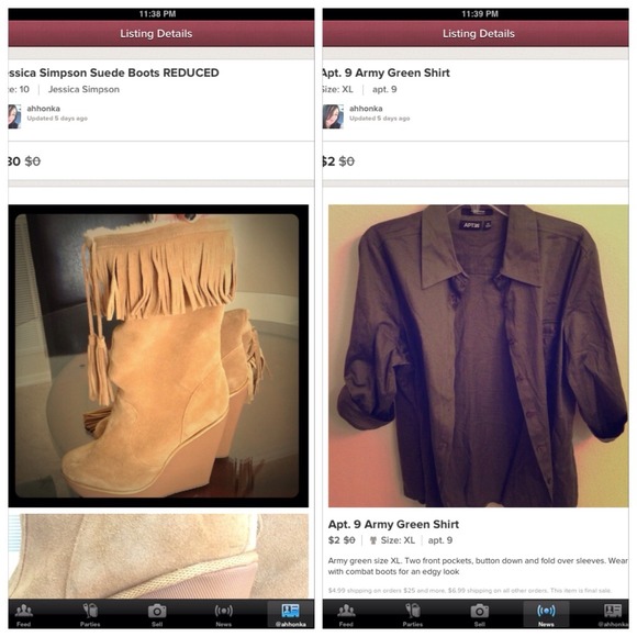 Jessica Simpson Boots & Army Green Shirt Bundle