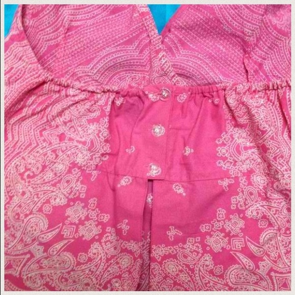 open back empire waist pink handkerchief bandana - Picture 3 of 4