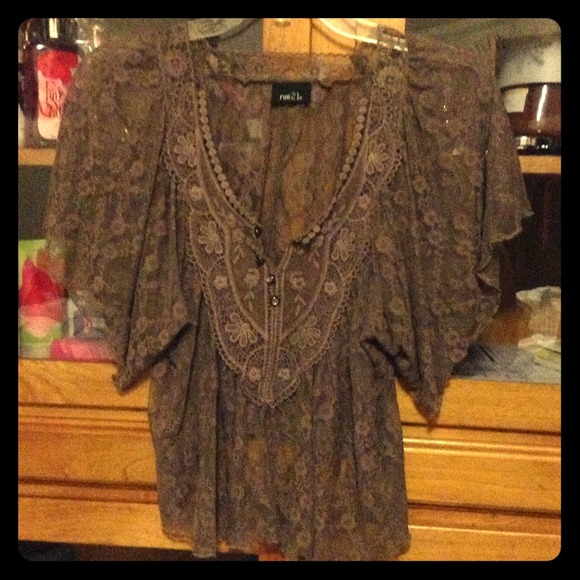 Brown Rue 21 Lace Top