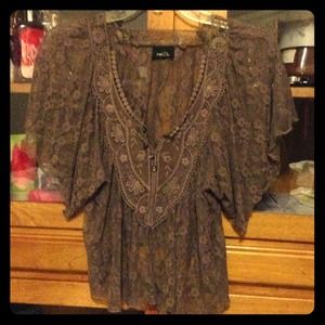 Brown Rue 21 Lace Top