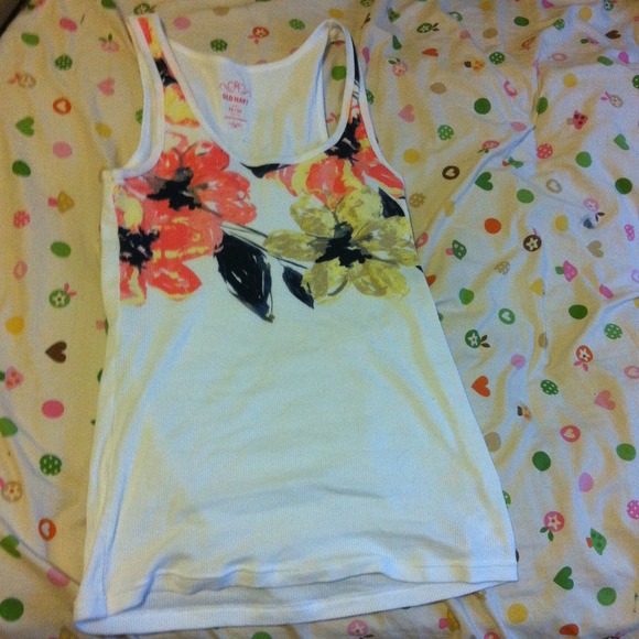 White Floral Tank - Picture 1 of 1