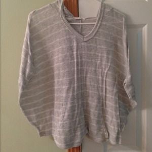 Grey and white poncho type sweater