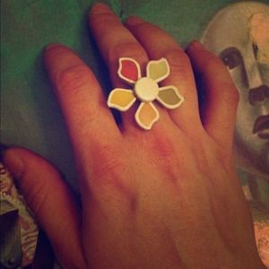 Multi colored flower ring