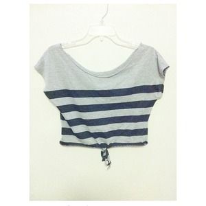 Striped crop top with bow