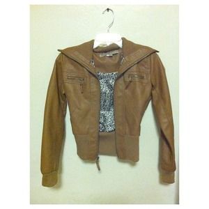 Brown leather jacket