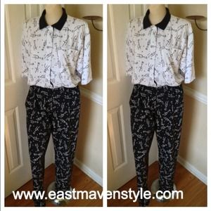 Vintage 80s Printed Jumpsuit