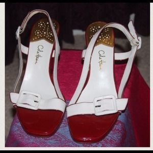 Trade @beccag999 Cole Haan red & white sandals