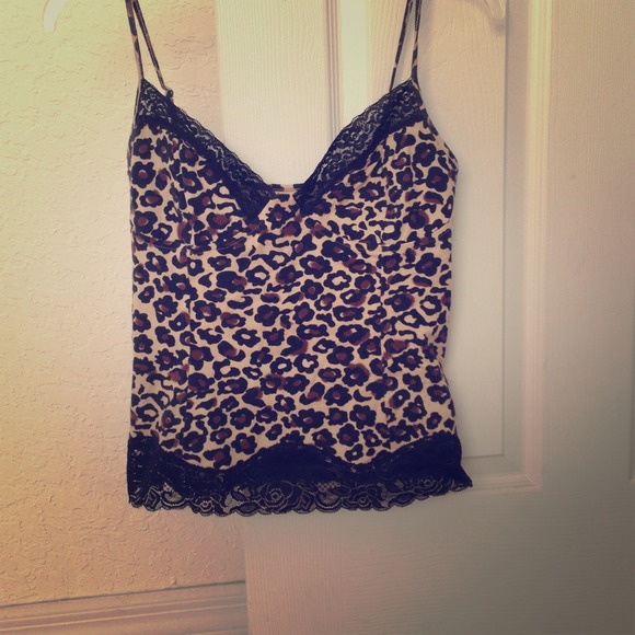 Leopard n lace tank