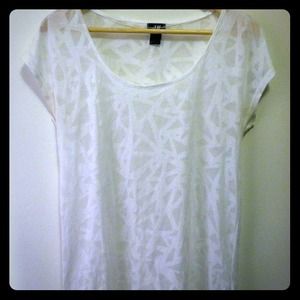 White top with burn out detail front and back